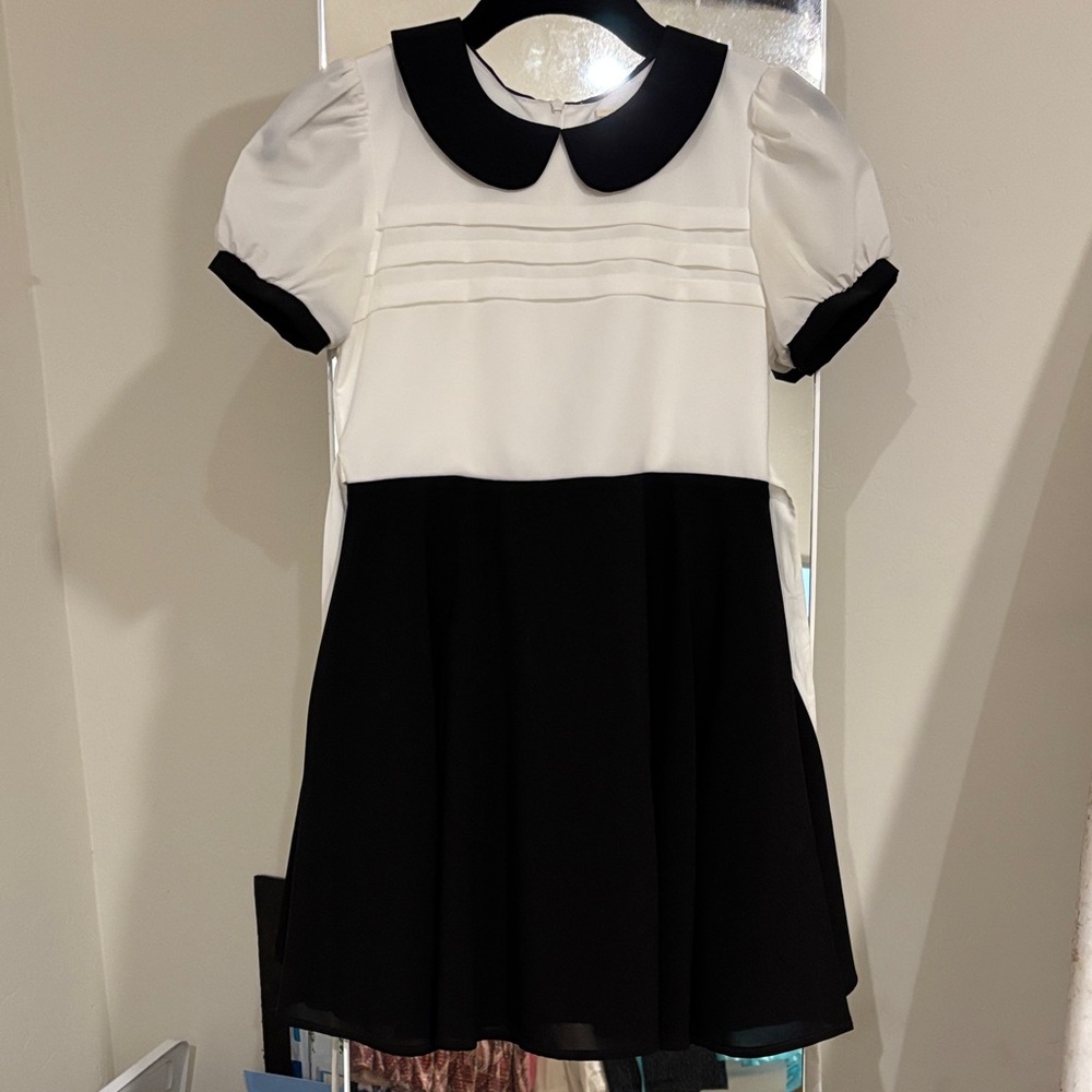 Classic Black and White Kids Dress by “Lemon Fizz” size 10 girls